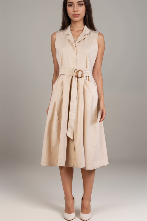 Beige dress with Belt