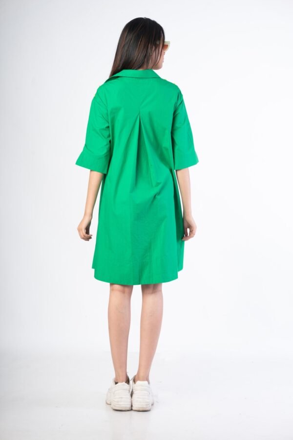 Green Shirt Dress with Yellow Flowers - Image 3