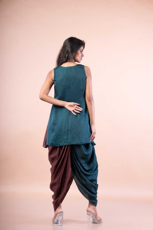 Dual colour Dhoti skirt top set - Image 4