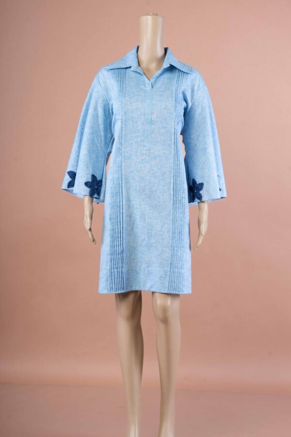 Cotton dress with Flower Appliqué