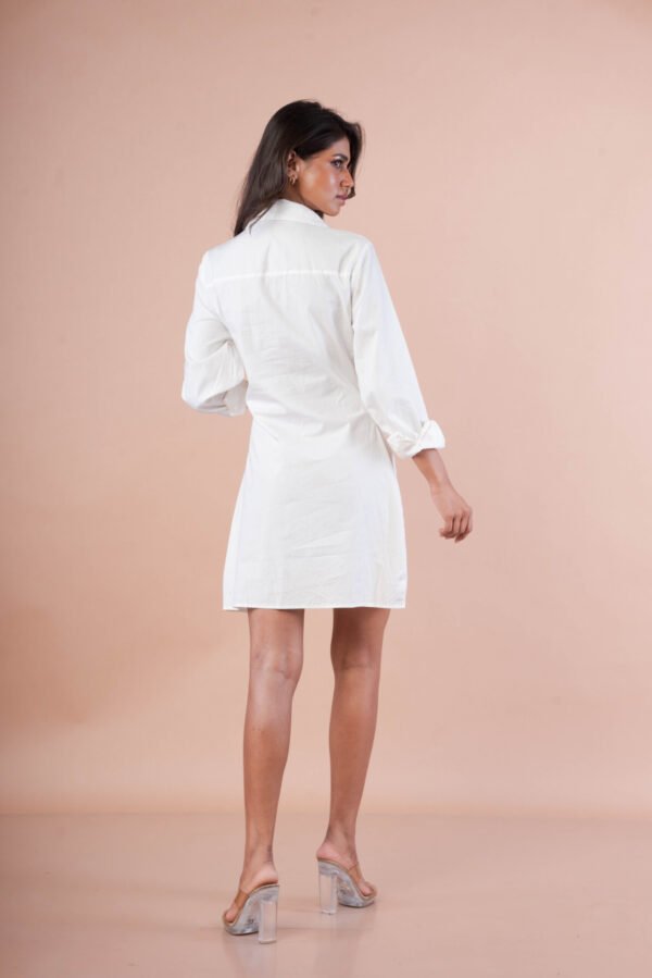 Front knotted Shirt dress - Image 4