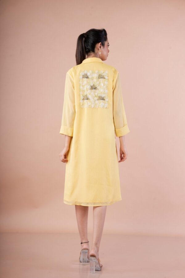 Flowy shirt dress with Appliqué Embroidery - Image 4