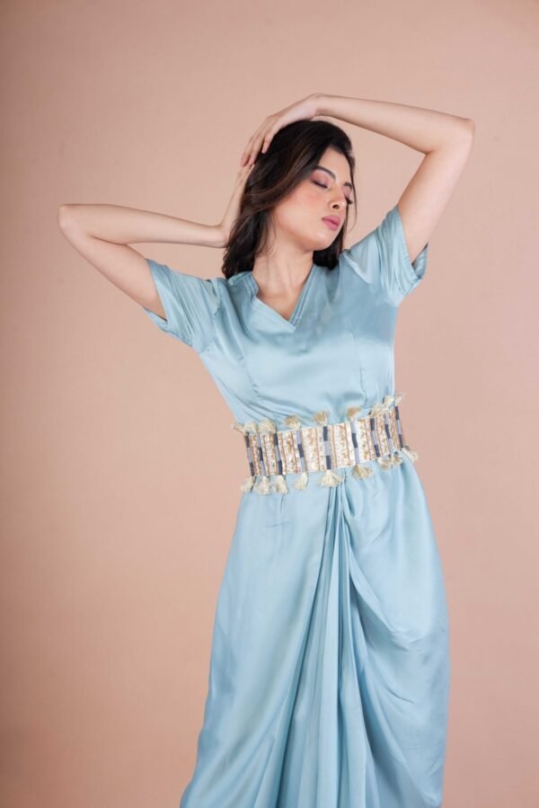 Jump Suit with embroidered Belt - Image 2