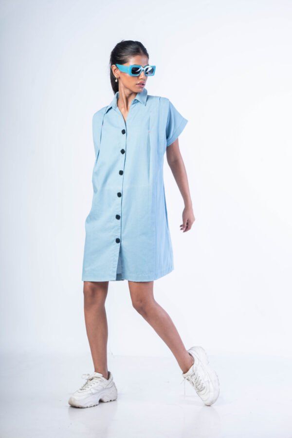 Blue Shirt dress - Image 3