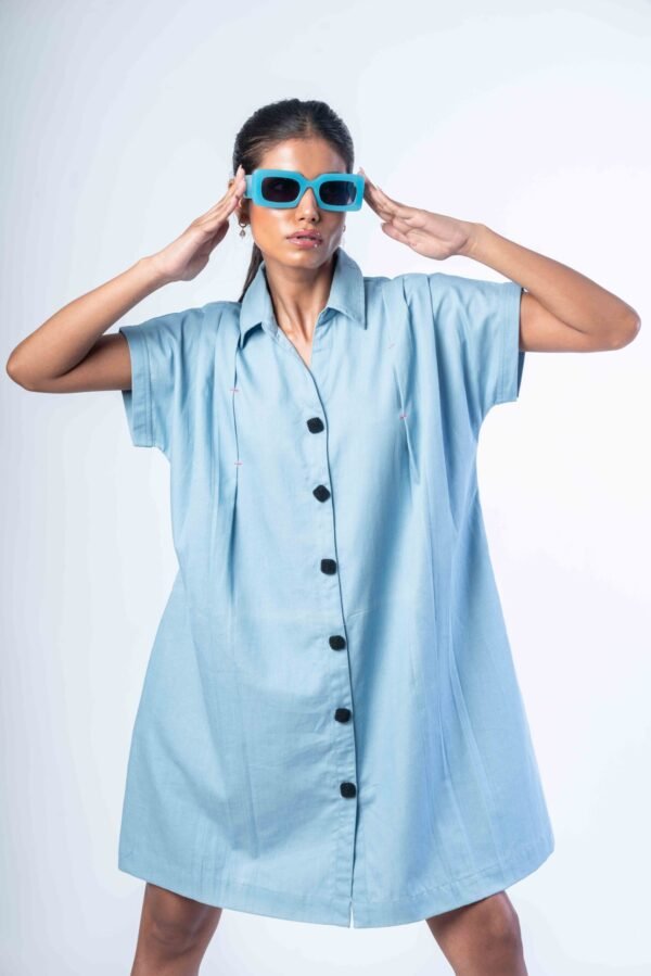 Blue Shirt dress - Image 2