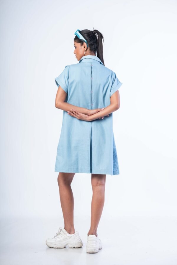 Blue Shirt dress - Image 4