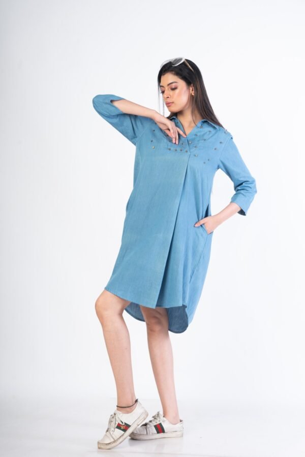 Blue Denim Dress - Image 4