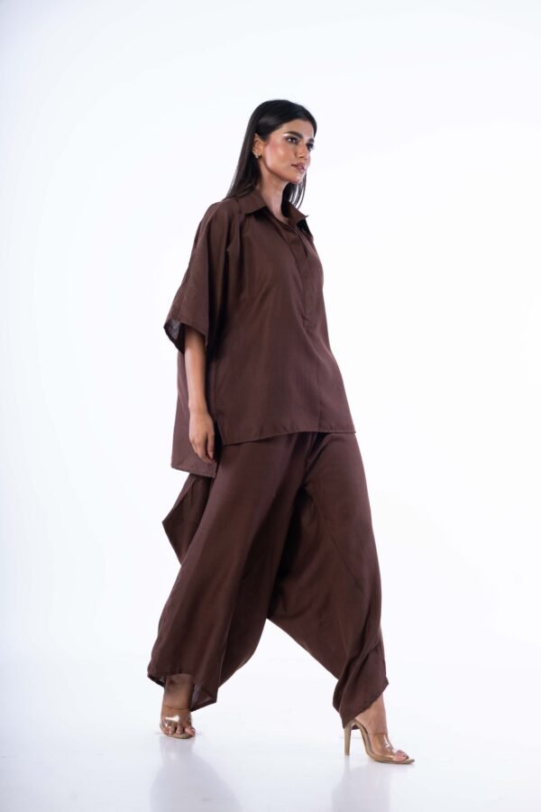 Co-ord set with Asymmetric Pants - Image 3