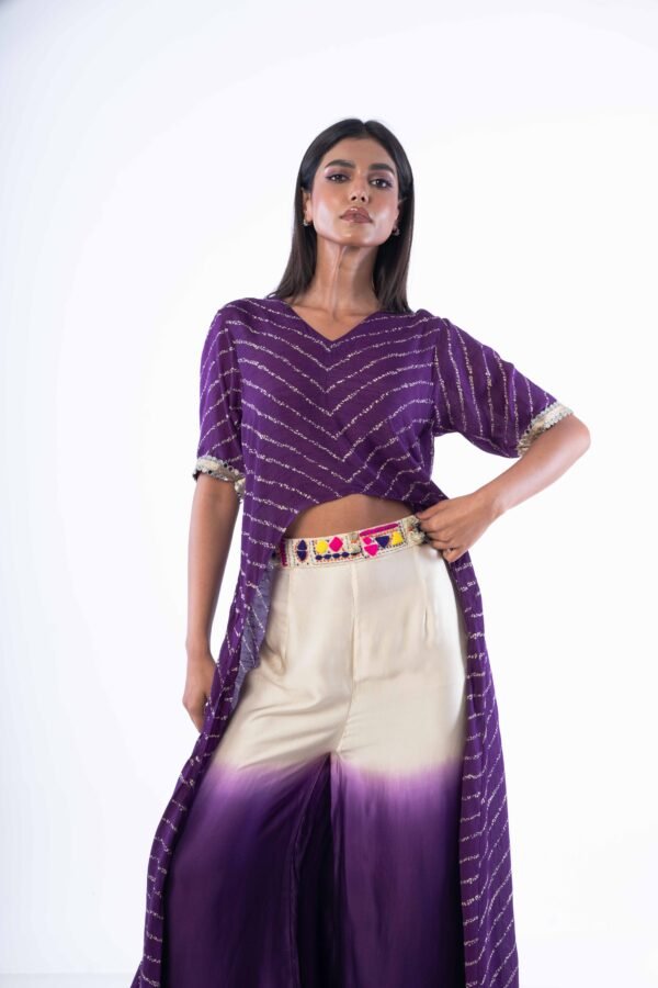 Purple Bandej Print jacket and Ombre pant - Image 2