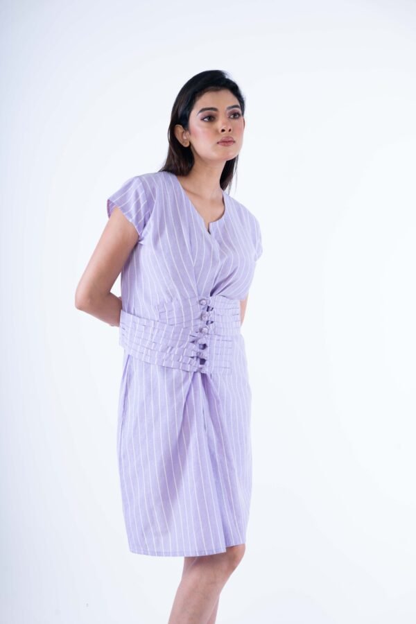 Lavender & White printed shirt dress - Image 2