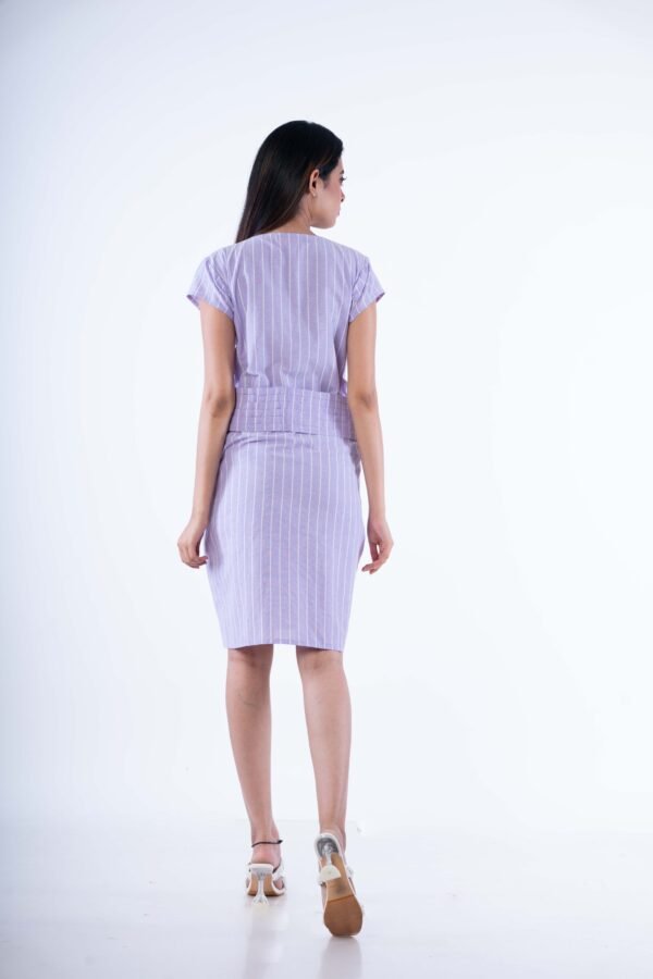 Lavender & White printed shirt dress - Image 4