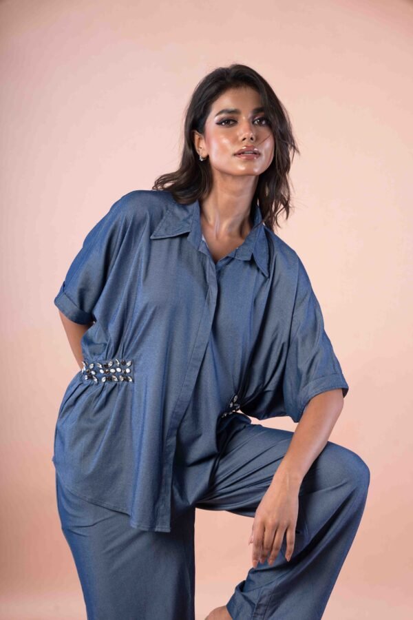 Denim co-ord with Stones on the side - Image 2