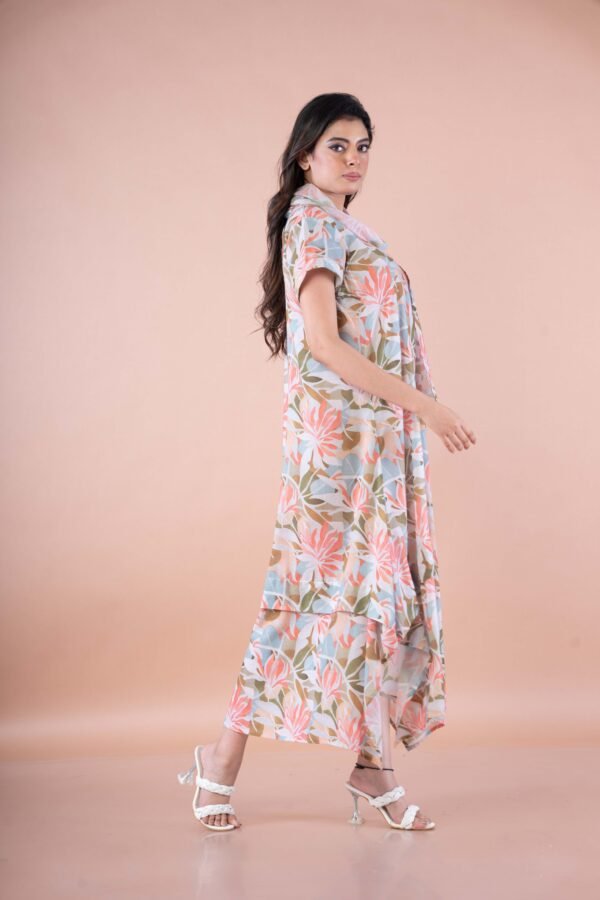 Printed flowy cowl neck maxi dress - Image 4