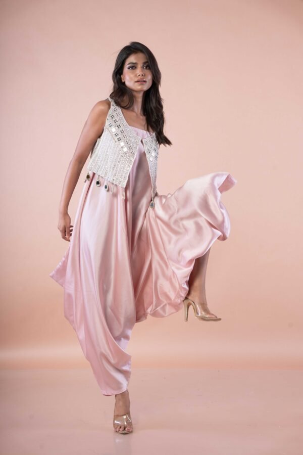 Jumpsuit with mirror, pearl & hand embroidery - Image 4