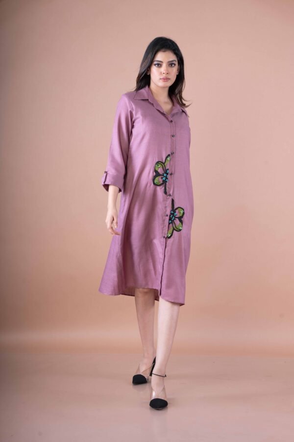 Shirt dress with Stone & Sequin hand embroidery