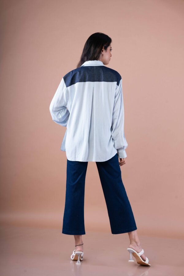 Light blue shirt with Dark blue pockets & Patches - Image 4