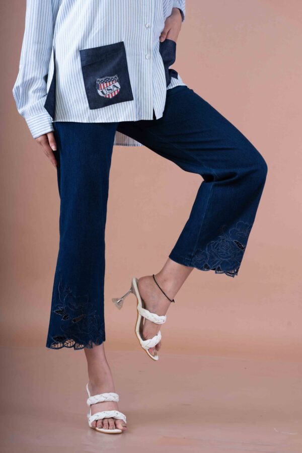 Denim cutwork pants - Image 2