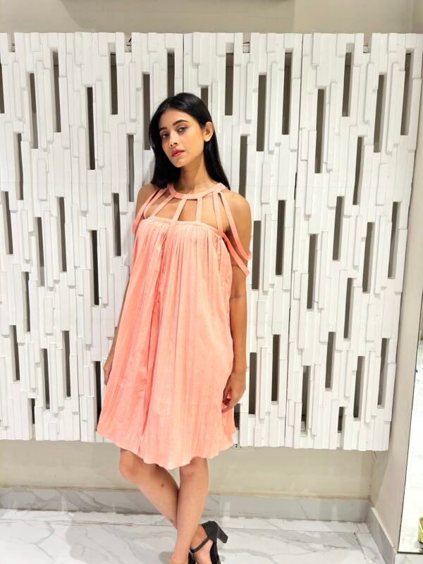 Peach Stappy Dress - Image 3