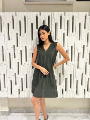 Dark Military Green Anchor Dress
