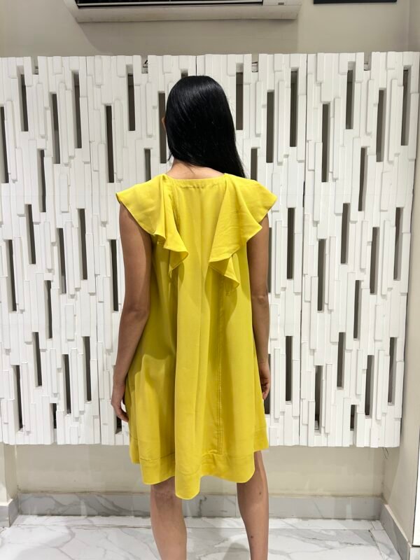 Light Olive Green Ruffle Dress - Image 3
