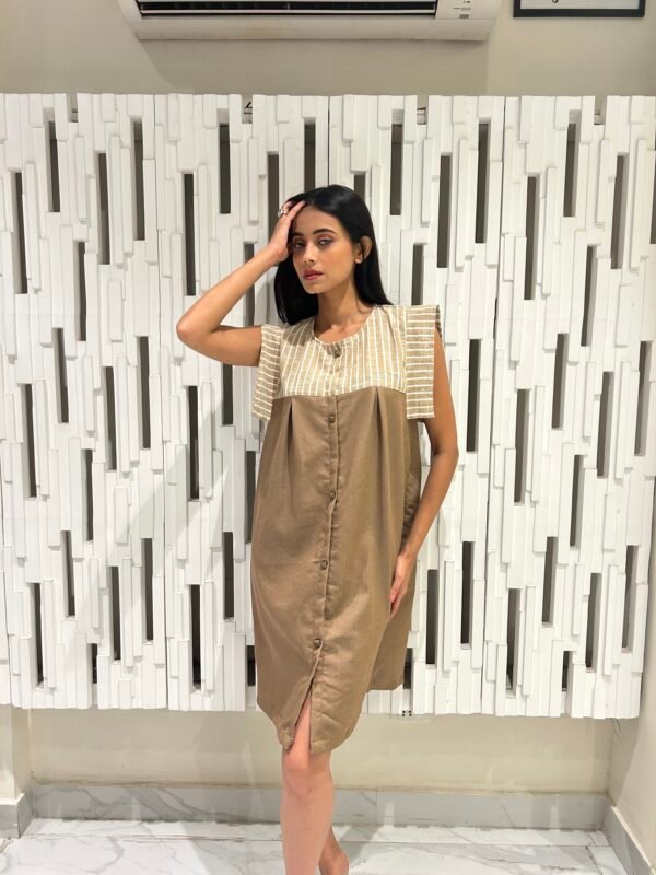 Brown & Beige Dress - Image 2