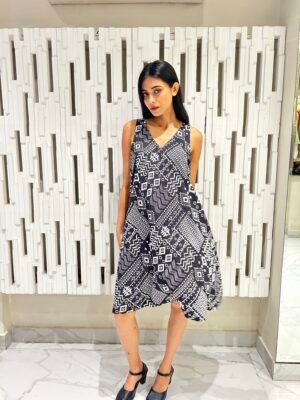 Black & White Printed Dress